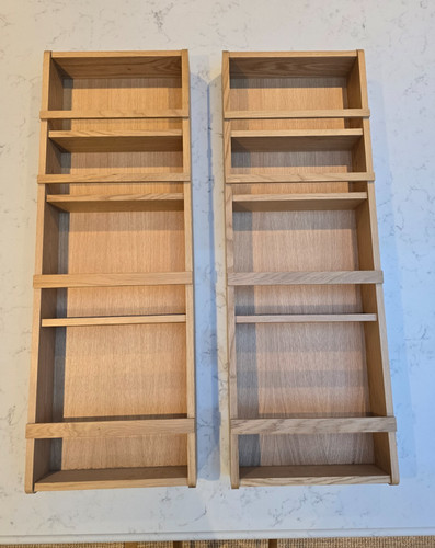 Solid oak wooden spice racks - wooden,