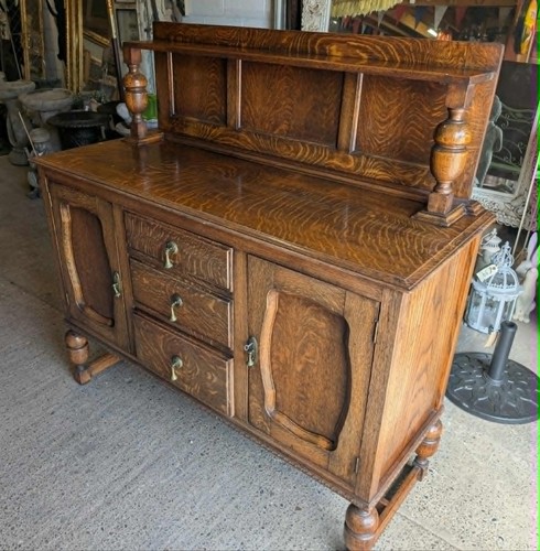 Vintage oak dresser brass - oak,