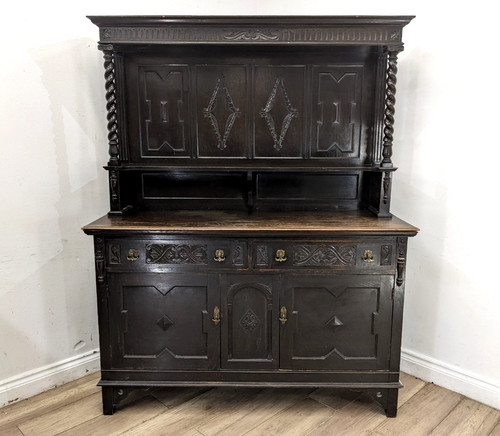 Dresser antique solid dark oak - solid,