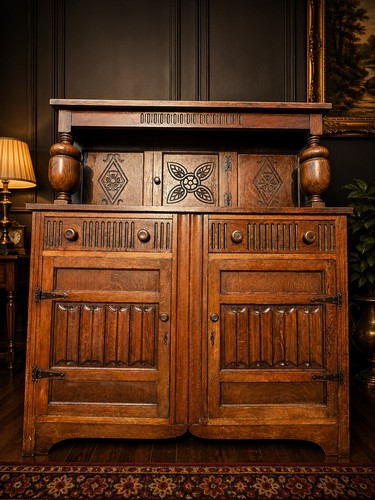 Rare carved oak welsh dresser - rare,