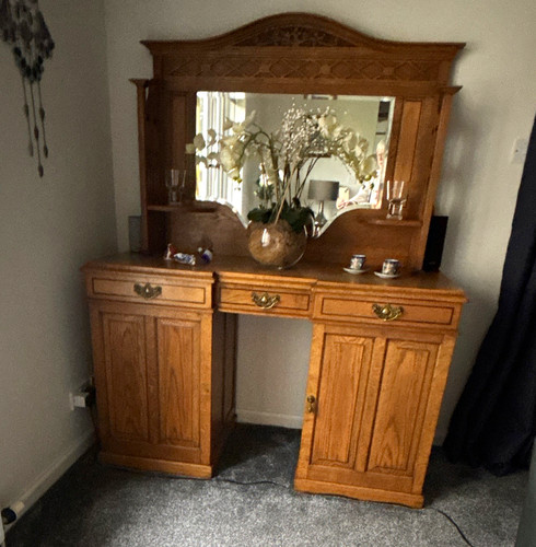 Oak dresser with mirror 3 - mirror,,