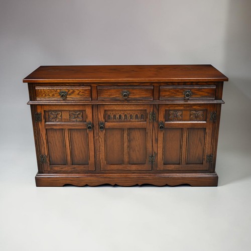Old charm oak sideboard - with, 3