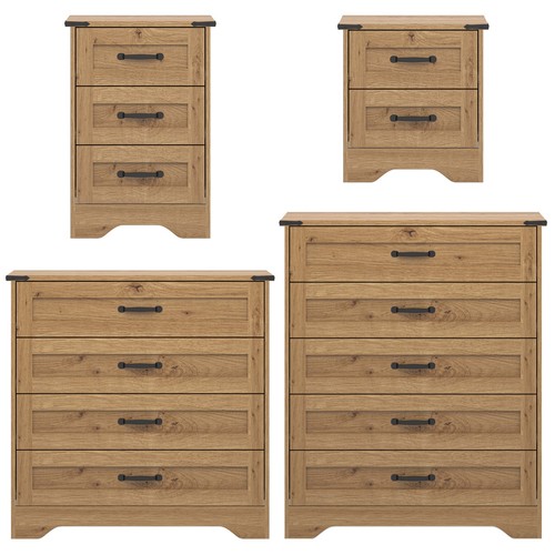 Panelled chest of - 4,