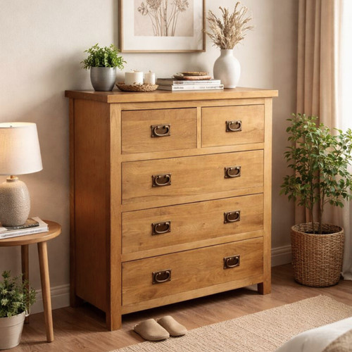 Oak chest drawers - drawers, –