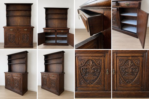 Antique carved oak dresser - antique, /