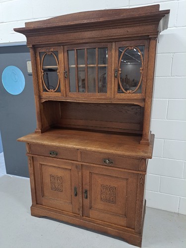 Antique german oak sideboard - antique,