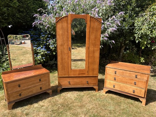 Antique oak wardrobe dresser - oak,